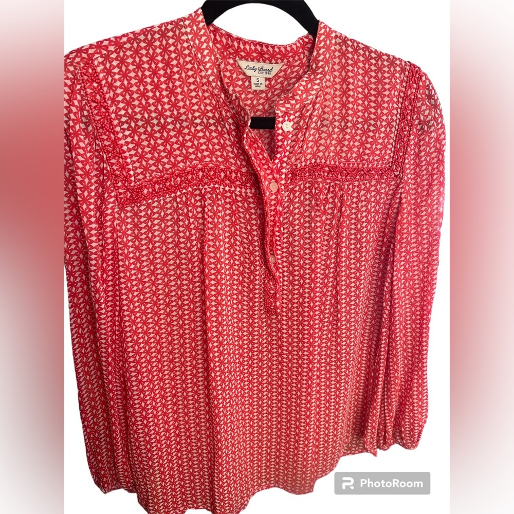 Lucky Small long sleeve blouse. Bead work gives great accent. Great condition.